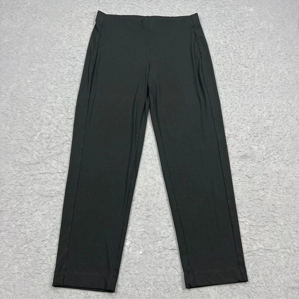 J Jill Wearever Pants Womens LT Large Black Forward Seam Slim Ankle Pull On Pant